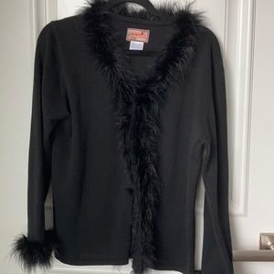 Sweater with fur trim